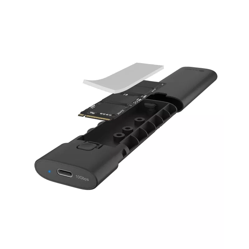 ICY BOX išorinis M.2 NVMe dėklas su USB 3.2 Gen 2 Type-C, SSD dėklas, M.2, PCI Express, 10 Gbit/s, karštas keitimas, juoda
