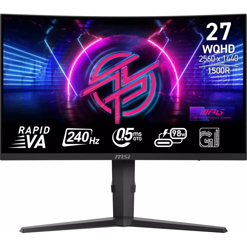 MSI MPG 275CQRXF monitorius 68.6 cm (27 colių) 2560 x 1440 pikselių Wide Quad HD juodas