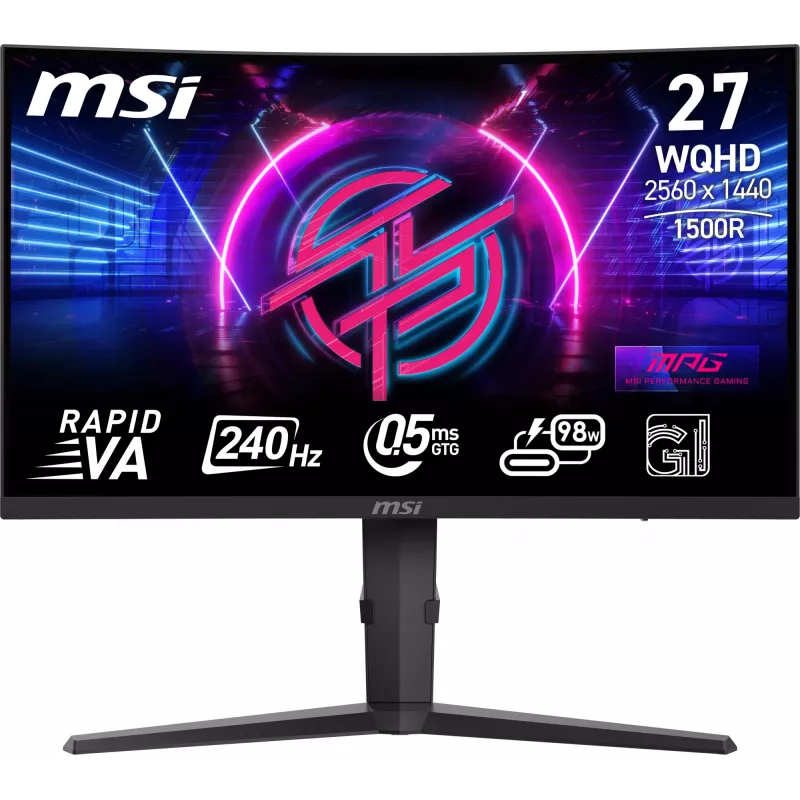MSI MPG 275CQRXF monitorius 68.6 cm (27 colių) 2560 x 1440 pikselių Wide Quad HD juodas