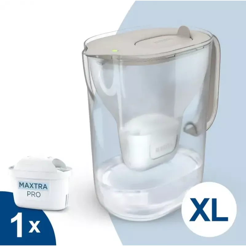 BRITA Style ESSENTIAL XL vandens filtro ąsotis smėlio spalvos su MX Pro Pure Performance filtru