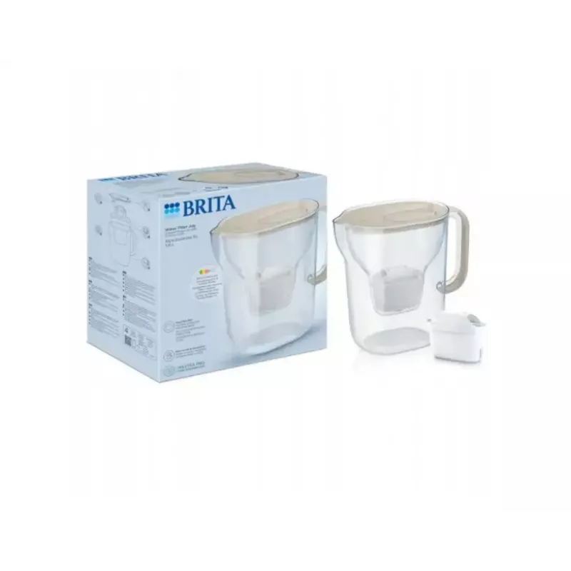 BRITA Style ESSENTIAL XL vandens filtro ąsotis smėlio spalvos su MX Pro Pure Performance filtru