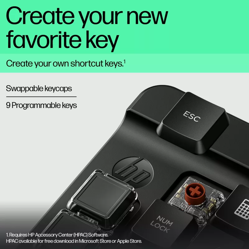 HP 430 Programmable Wireless Keypad, belaidė, Bluetooth, mechaninė, juoda