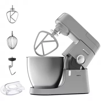Kenwood Chef XL KVL4110S stacionarus maišytuvas — 1200 W, 6,7 l nerūdijančio plieno dubuo, planetinis maišymas, blenderis, sidabrinis