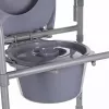 Sulankstomas tualetinis kėdė ANTAR su porankiais, dėžute daiktams, plieniniu rėmu, reguliuojamu aukščiu 35–50 cm, max apkrova 120 kg, pilka