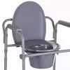 Sulankstomas tualetinis kėdė ANTAR su porankiais, dėžute daiktams, plieniniu rėmu, reguliuojamu aukščiu 35–50 cm, max apkrova 120 kg, pilka