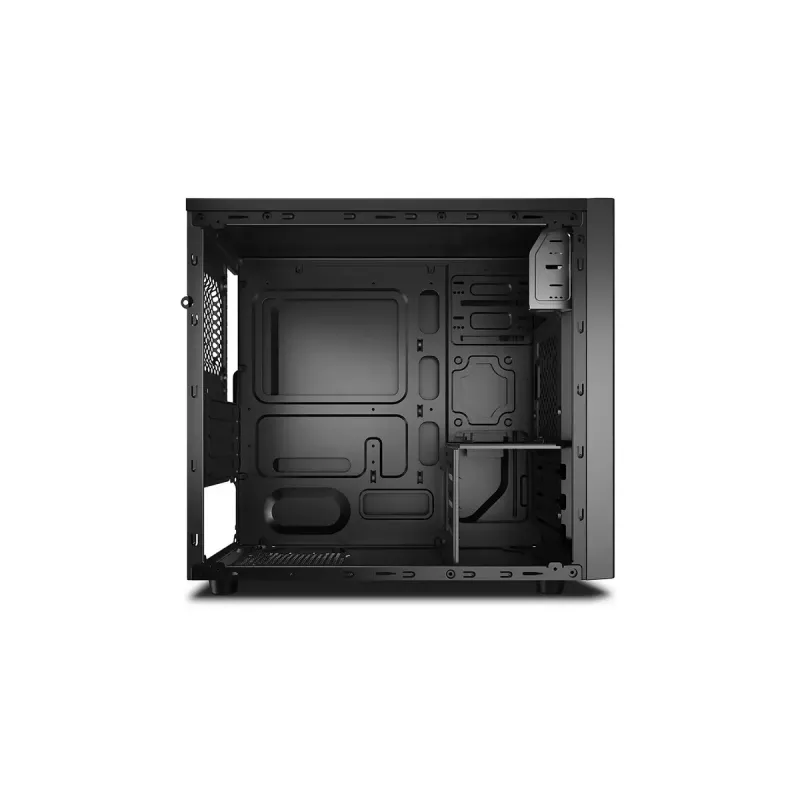 DeepCool Matrexx 30 SI Mini Tower korpusas — Micro-ATX/Mini-ITX, 3x3.5 colio + 2x2.5 colio vietos, 25 cm GPU, 15.1 cm CPU aušintuvas, viršuje montuojamas maitinimo šaltinis, juodas