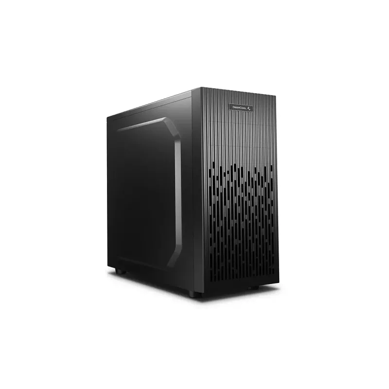 DeepCool Matrexx 30 SI Mini Tower korpusas — Micro-ATX/Mini-ITX, 3x3.5 colio + 2x2.5 colio vietos, 25 cm GPU, 15.1 cm CPU aušintuvas, viršuje montuojamas maitinimo šaltinis, juodas
