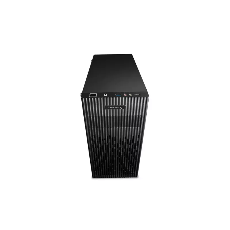 DeepCool Matrexx 30 SI Mini Tower korpusas — Micro-ATX/Mini-ITX, 3x3.5 colio + 2x2.5 colio vietos, 25 cm GPU, 15.1 cm CPU aušintuvas, viršuje montuojamas maitinimo šaltinis, juodas