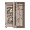 Korpusas ASUS ProArt PA401 Wood Mesh PWM Beige — ATX, medinė panelė, 2×160 mm priekyje, 1×120 mm gale, 2×3.5 colio + 2×2.5 colio vietos