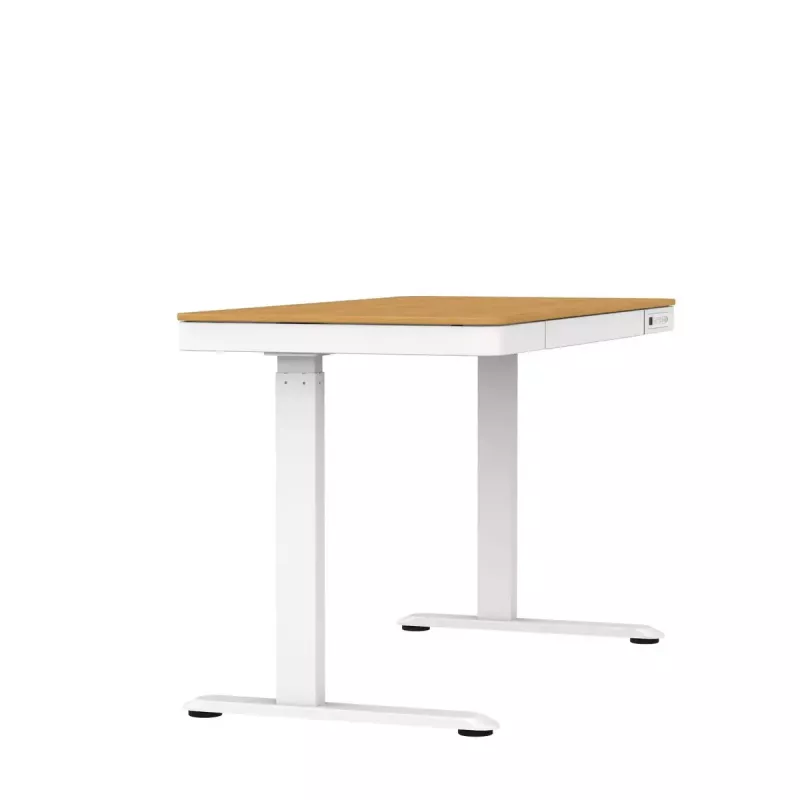 Elektra reguliuojamas aukščio stalas ActiveJet ET119W-C 140x70 cm — 1 variklis, aukštis 725–1225 mm, baltas/ąžuolas