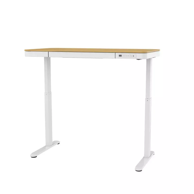 Elektra reguliuojamas aukščio stalas ActiveJet ET119W-C 140x70 cm — 1 variklis, aukštis 725–1225 mm, baltas/ąžuolas