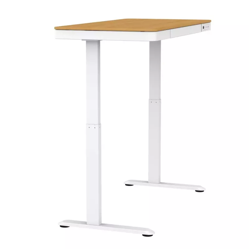 Elektra reguliuojamas aukščio stalas ActiveJet ET119W-C 140x70 cm — 1 variklis, aukštis 725–1225 mm, baltas/ąžuolas