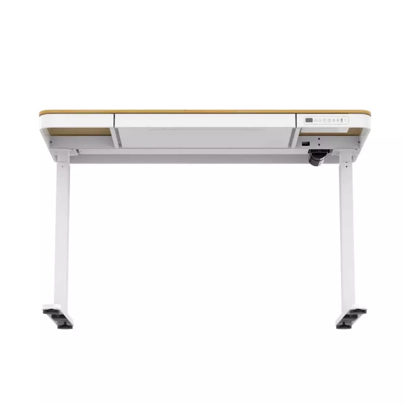 Elektra reguliuojamas aukščio stalas ActiveJet ET119W-C 140x70 cm — 1 variklis, aukštis 725–1225 mm, baltas/ąžuolas