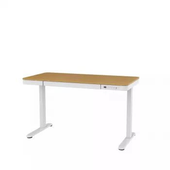 Elektra reguliuojamas aukščio stalas ActiveJet ET119W-C 140x70 cm — 1 variklis, aukštis 725–1225 mm, baltas/ąžuolas