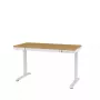 Elektra reguliuojamas aukščio stalas ActiveJet ET119W-C 140x70 cm — 1 variklis, aukštis 725–1225 mm, baltas/ąžuolas