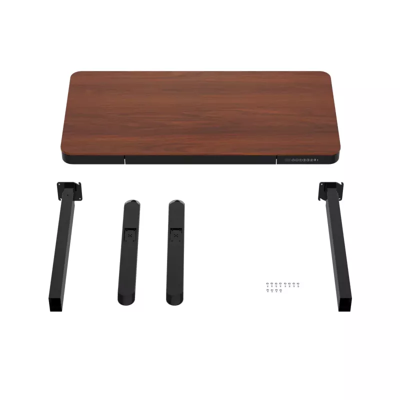 Aktyvus stalas ActiveJet ET119W-C elektrinis reguliuojamo aukščio 140x70 cm juoda/riešutas su USB-A ir USB-C prievadais
