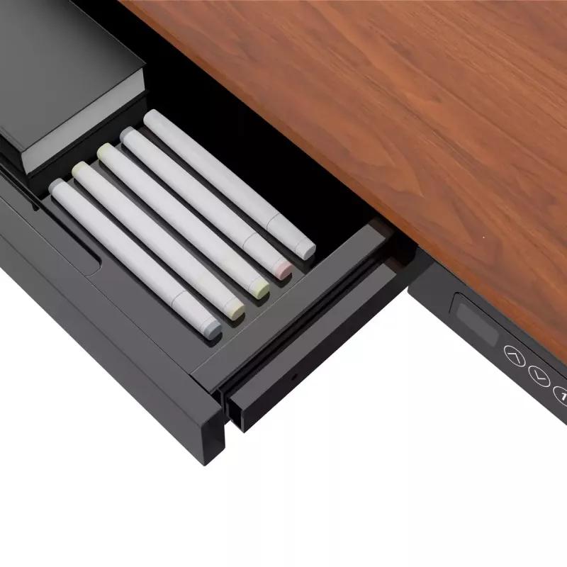 Aktyvus stalas ActiveJet ET119W-C elektrinis reguliuojamo aukščio 140x70 cm juoda/riešutas su USB-A ir USB-C prievadais