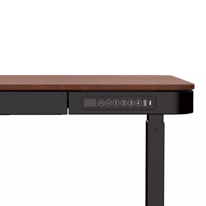 Aktyvus stalas ActiveJet ET119W-C elektrinis reguliuojamo aukščio 140x70 cm juoda/riešutas su USB-A ir USB-C prievadais