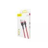 USB-A į USB-C laidas Baseus Cafule — USB 2.0 A→C, QC3.0 įkrovimo palaikymas, nailono pynė, raudonas