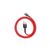 USB-A į USB-C laidas Baseus Cafule — USB 2.0 A→C, QC3.0 įkrovimo palaikymas, nailono pynė, raudonas