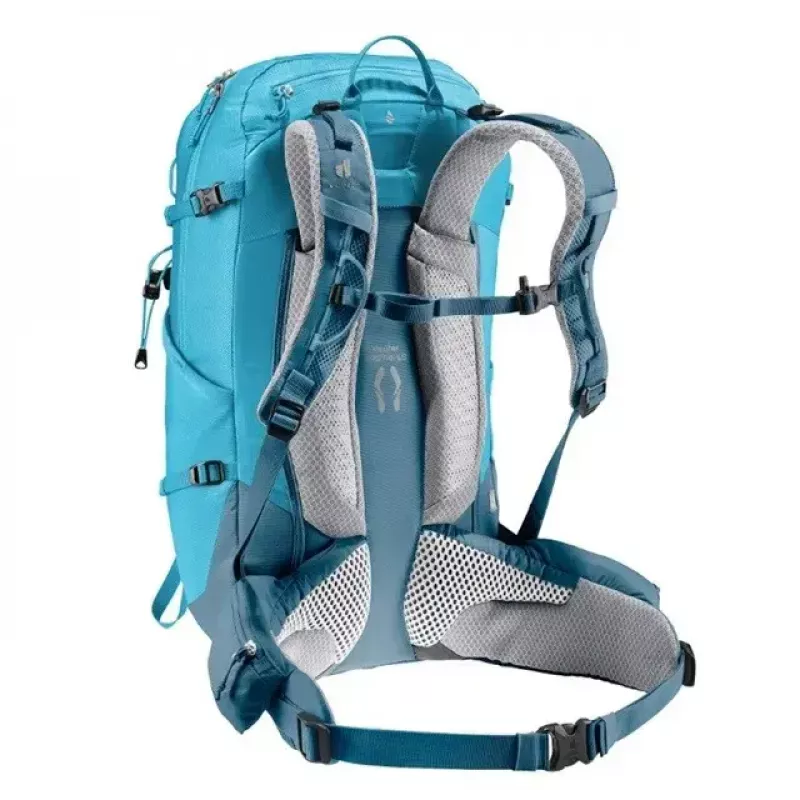 Kuprinė DEUTER Trail PRO 31 SL – moteriška žygių kuprinė, 31 L, lengva, patvari, mėlyna