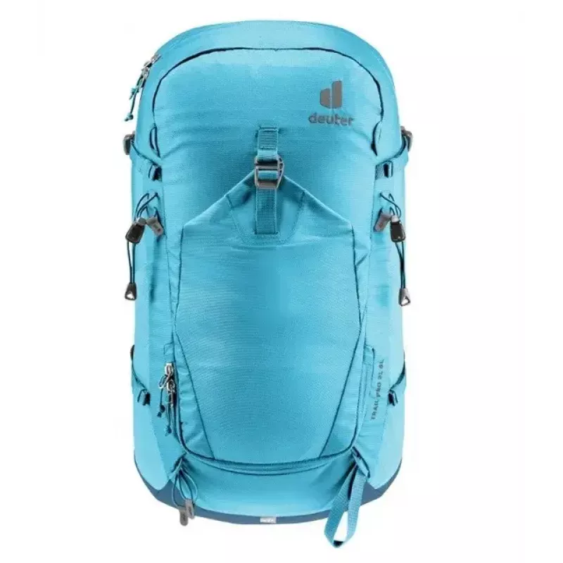 Kuprinė DEUTER Trail PRO 31 SL – moteriška žygių kuprinė, 31 L, lengva, patvari, mėlyna