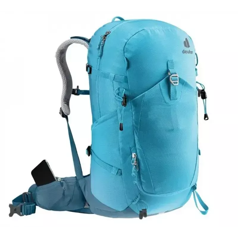 Kuprinė DEUTER Trail PRO 31 SL – moteriška žygių kuprinė, 31 L, lengva, patvari, mėlyna