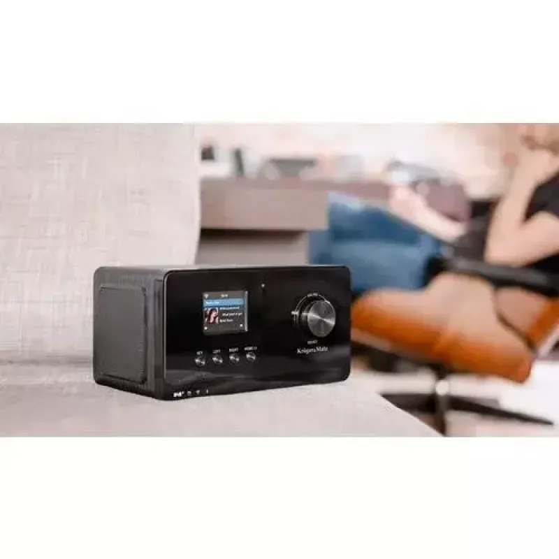 Internetinis radijas Krüger&Matz KM0816.1 – juodas, Bluetooth 5.2, FM, 2×7 W, 430 išankstinių nustatymų, nuotolinio valdymo pultas, 3,5 mm ausinės