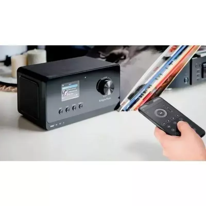 Internetinis radijas Krüger&Matz KM0816.1 – juodas, Bluetooth 5.2, FM, 2×7 W, 430 išankstinių nustatymų, nuotolinio valdymo pultas, 3,5 mm ausinės