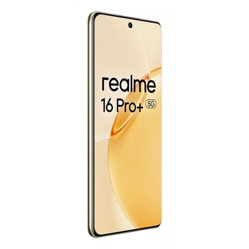 Išmanusis telefonas REALME realme 16 Pro+ – 6,8 colio (17,3 cm) 1280×2800, Snapdragon 7 Gen 4, 12 GB RAM, 512 GB, 200 MP, 7000 mAh, Auksinis
