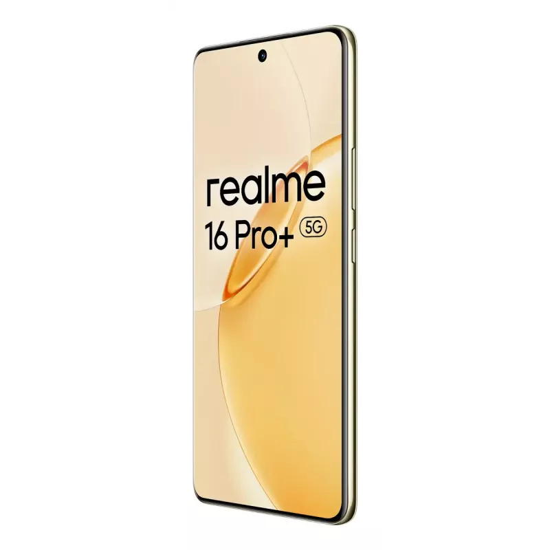 Išmanusis telefonas REALME realme 16 Pro+ – 6,8 colio (17,3 cm) 1280×2800, Snapdragon 7 Gen 4, 12 GB RAM, 512 GB, 200 MP, 7000 mAh, Auksinis