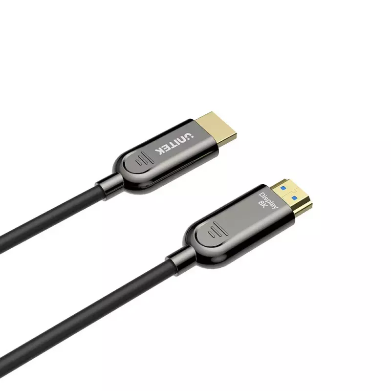 HDMI kabelis Unitek C11085GY01-30M — 30 m, HDMI Type A kištukas–kištukas, HDMI 2.1, 48 Gbit/s, ARC, auksuoti kontaktai, juodas
