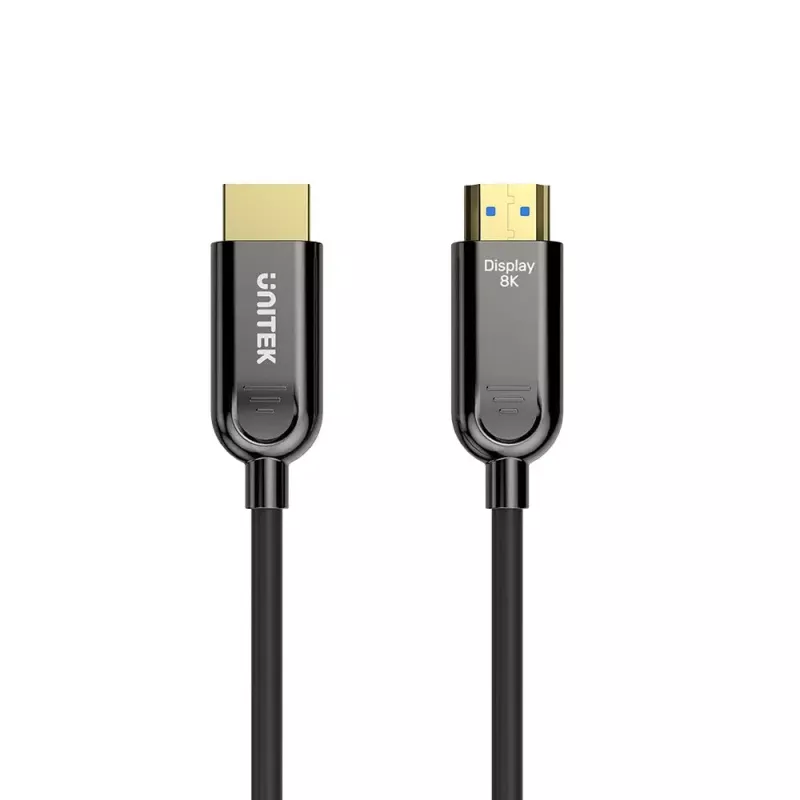 HDMI kabelis Unitek C11085GY01-30M — 30 m, HDMI Type A kištukas–kištukas, HDMI 2.1, 48 Gbit/s, ARC, auksuoti kontaktai, juodas