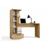 Stalo ir lentynų komplektas COSMO Oak Artisan – darbinis paviršius 115×50 cm, plotis 1430 mm, aukštis 1400 mm, gylis 500 mm, 1 stalčius