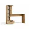 Stalo ir lentynų komplektas COSMO Oak Artisan – darbinis paviršius 115×50 cm, plotis 1430 mm, aukštis 1400 mm, gylis 500 mm, 1 stalčius