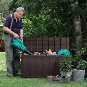 Dėžė laikymui Keter Sherwood stačiakampė dervinė ruda 270L 1170mm