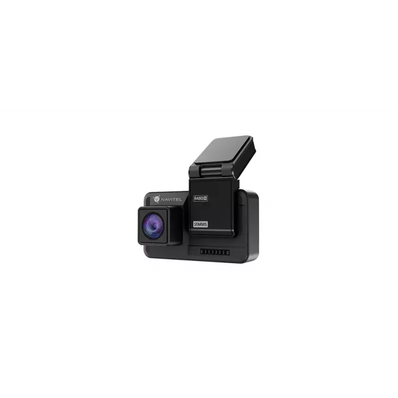 Automobilinis vaizdo registratorius Navitel R480 2K, dvi kameros, Quad HD 2560×1440, 160° plačiu kampu, 2 colių IPS, MicroSD iki 256 GB, įkraunama baterija, juodas