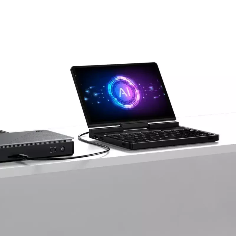 GPD Pocket 4 nešiojamas kompiuteris — AMD Ryzen 7 8840U, 8.8 colių WQXGA 2560×1600 144Hz liečiamas, 16GB DDR5, 1TB NVMe, Radeon 780M, Windows 11, LAN, pirštų atspaudų skaitytuvas, Graphite