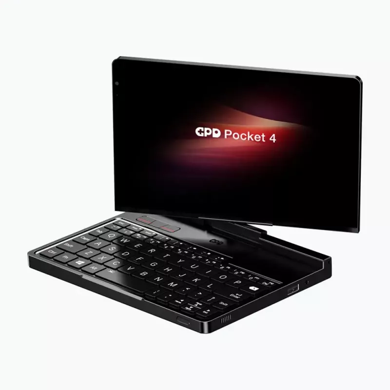 GPD Pocket 4 nešiojamas kompiuteris — AMD Ryzen 7 8840U, 8.8 colių WQXGA 2560×1600 144Hz liečiamas, 16GB DDR5, 1TB NVMe, Radeon 780M, Windows 11, LAN, pirštų atspaudų skaitytuvas, Graphite