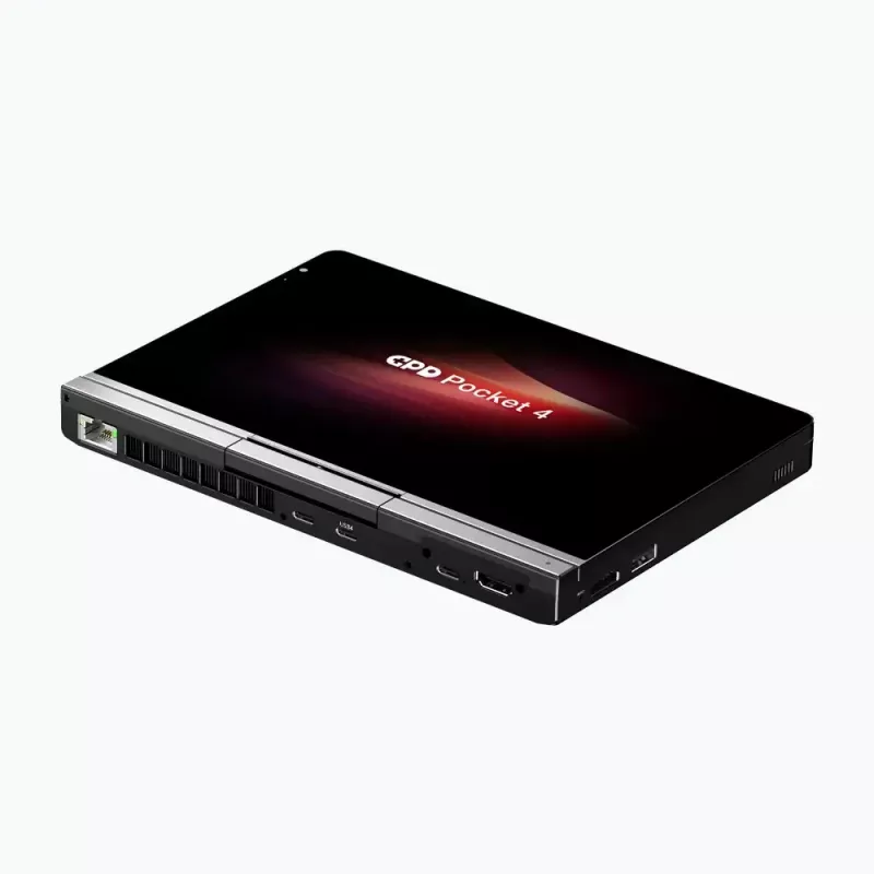 GPD Pocket 4 nešiojamas kompiuteris — AMD Ryzen 7 8840U, 8.8 colių WQXGA 2560×1600 144Hz liečiamas, 16GB DDR5, 1TB NVMe, Radeon 780M, Windows 11, LAN, pirštų atspaudų skaitytuvas, Graphite