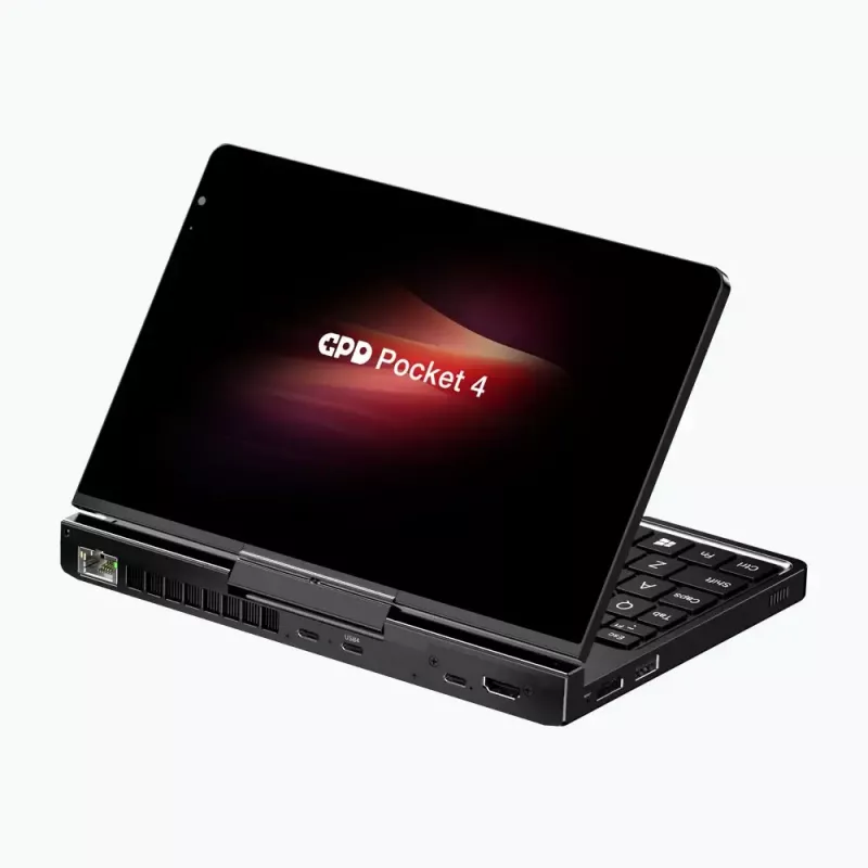 GPD Pocket 4 nešiojamas kompiuteris — AMD Ryzen 7 8840U, 8.8 colių WQXGA 2560×1600 144Hz liečiamas, 16GB DDR5, 1TB NVMe, Radeon 780M, Windows 11, LAN, pirštų atspaudų skaitytuvas, Graphite