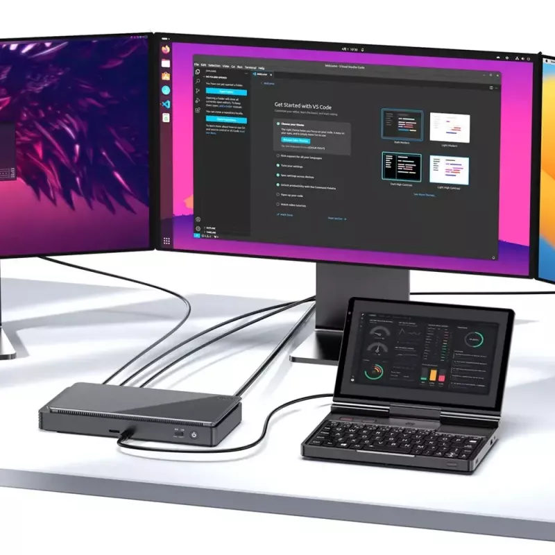 GPD Pocket 4 nešiojamas kompiuteris — AMD Ryzen 7 8840U, 8.8 colių WQXGA 2560×1600 144Hz liečiamas, 16GB DDR5, 1TB NVMe, Radeon 780M, Windows 11, LAN, pirštų atspaudų skaitytuvas, Graphite