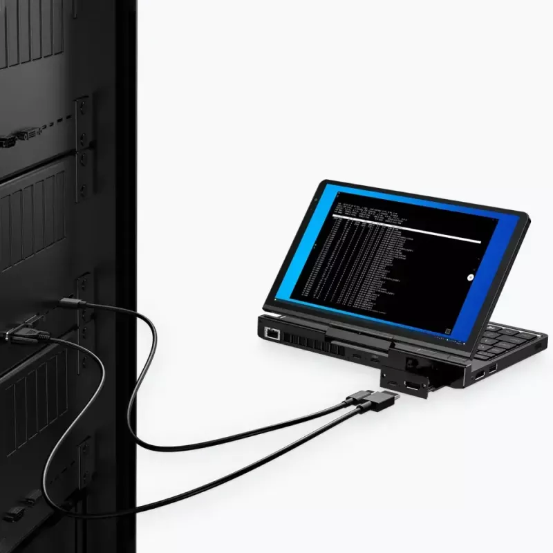 GPD Pocket 4 nešiojamas kompiuteris — AMD Ryzen 7 8840U, 8.8 colių WQXGA 2560×1600 144Hz liečiamas, 16GB DDR5, 1TB NVMe, Radeon 780M, Windows 11, LAN, pirštų atspaudų skaitytuvas, Graphite