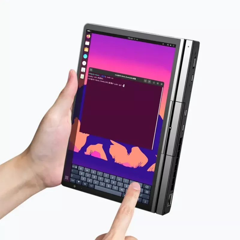 GPD Pocket 4 nešiojamas kompiuteris — AMD Ryzen 7 8840U, 8.8 colių WQXGA 2560×1600 144Hz liečiamas, 16GB DDR5, 1TB NVMe, Radeon 780M, Windows 11, LAN, pirštų atspaudų skaitytuvas, Graphite