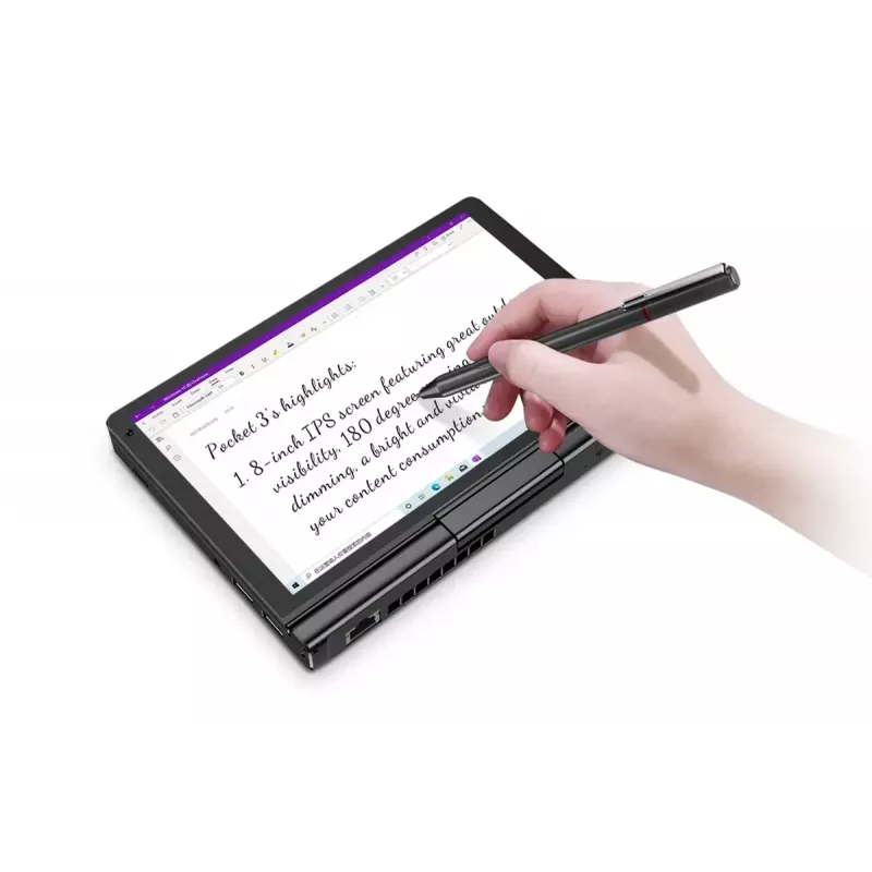 Nešiojamas kompiuteris GPD Pocket 3K1 — 8 colių WUXGA liečiamas ekranas, Intel i3-1125G4, 16 GB RAM, 512 GB NVMe, Win 11, LAN, HDMI, BT 5.3
