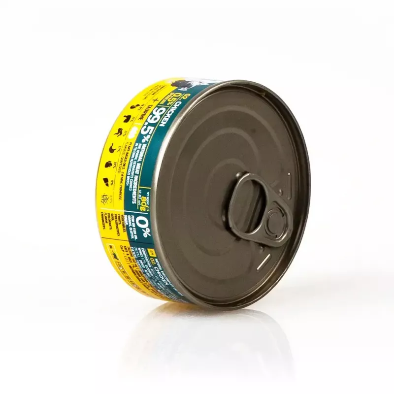 Šlapias ėdalas katėms 3coty Vištiena su spirulina 80 g – pilnavertis konservuotas ėdalas suaugusioms katėms