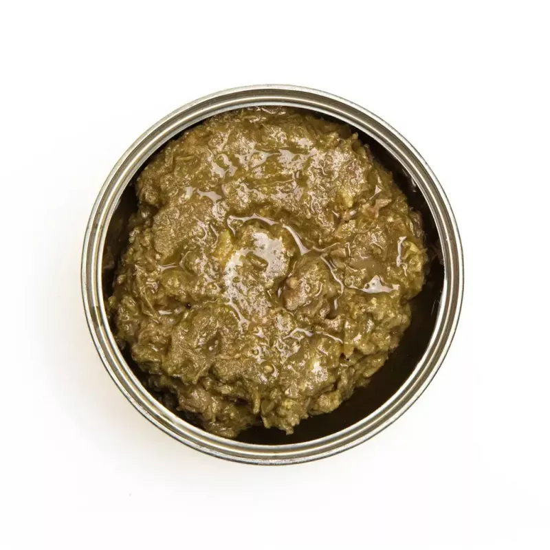 Šlapias ėdalas katėms 3coty Vištiena su spirulina 80 g – pilnavertis konservuotas ėdalas suaugusioms katėms