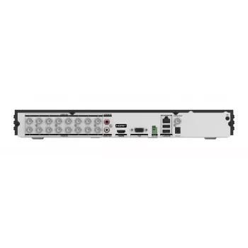 Skaitmeninis vaizdo registratorius Hikvision IDS-7216HUHI-M2/XT — 16 kanalų DVR, 4K (3840×2160), H.264/H.265, SATA HDD iki 12 TB, Gigabit Ethernet, 12 V DC