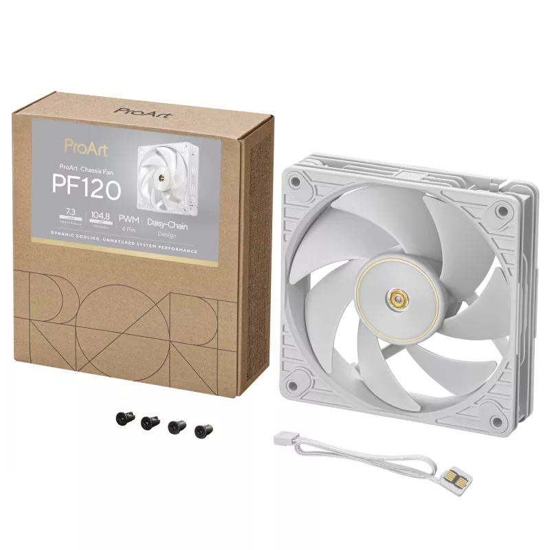 ASUS ProArt PF120 PWM ventiliatorius baltas korpusui 12 cm 1 vnt.