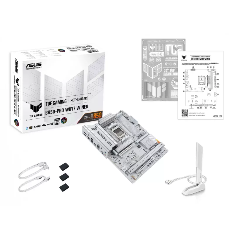 Pagrindinė plokštė ASUS TUF GAMING B850-PRO WIFI7 W NEO – AMD B850, Socket AM5, ATX, DDR5, Wi-Fi 7, 2,5GbE